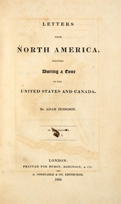 Lot 249 - HODGSON, ADAM Letters from North America,...