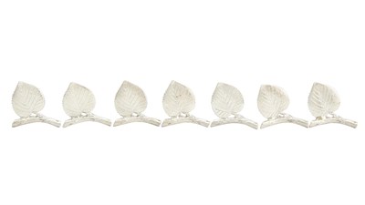 Lot 661 - Set of Seven Tiffany & Co. Sterling Silver Leaf-Form Place Card Holders