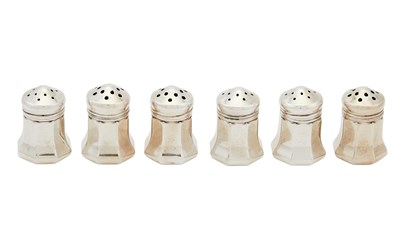 Lot 714 - Set of Six Cartier Sterling Silver Individual Salt and Pepper Shakers