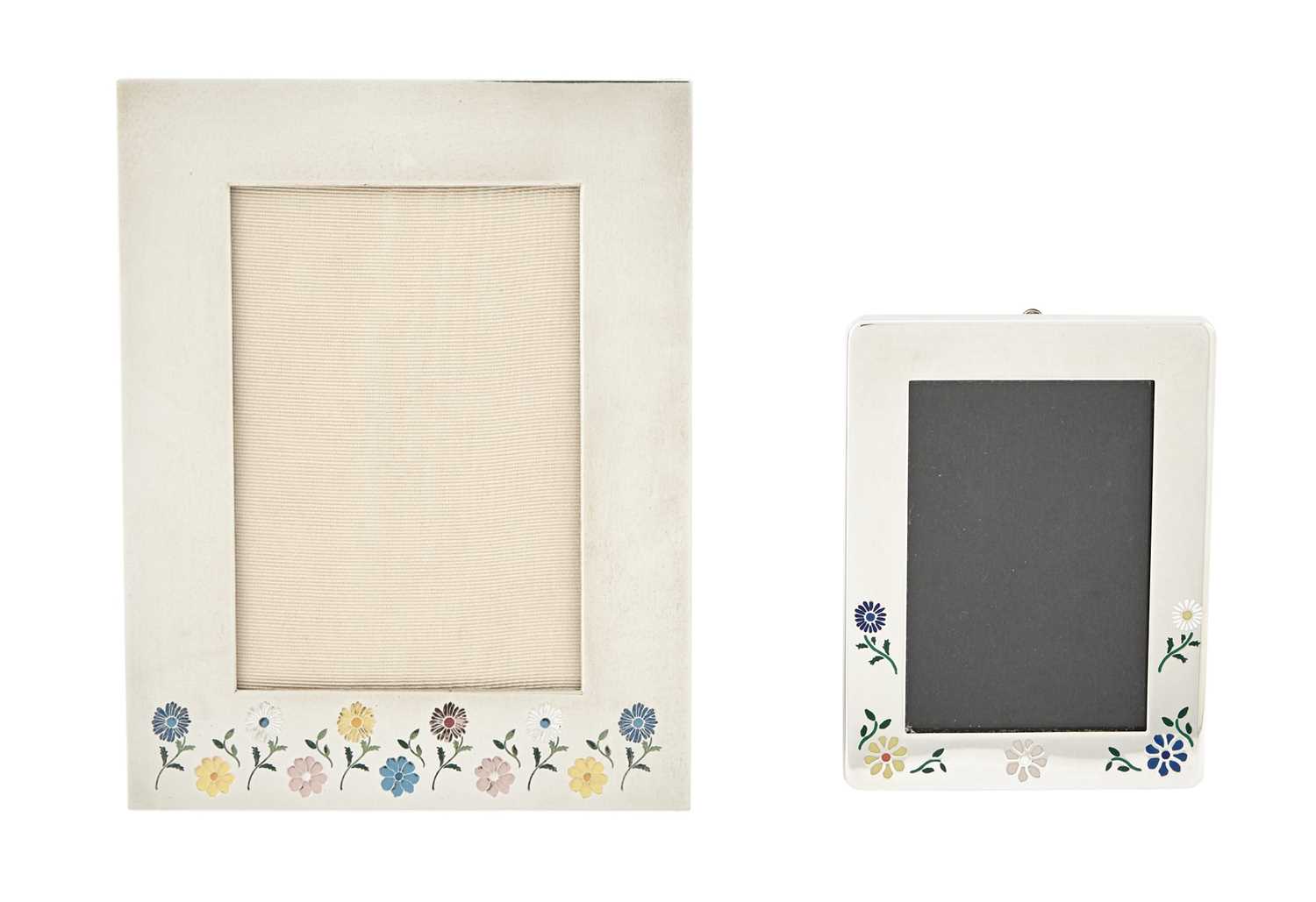 Lot 194 - Two American Sterling Silver and Enamel Picture Frames