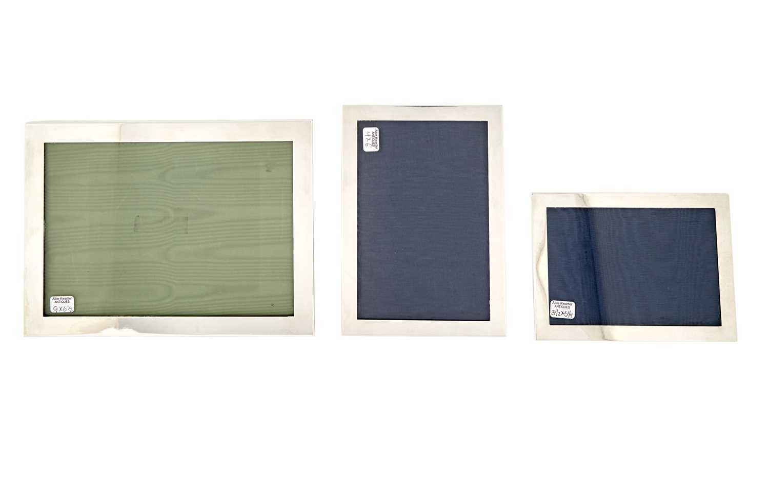 Lot 191 - Three Graduated American Sterling Silver Picture Frames