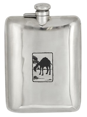 Lot 748 - American Sterling Silver and Enamel Novelty Flask