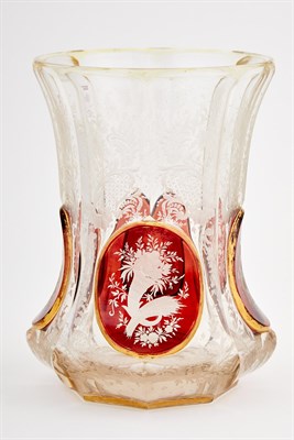 Lot 673 - Victorian Etched Glass Vase Late 19th century...