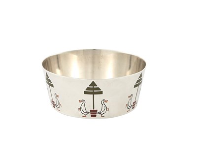 Lot 629 - American Sterling Silver and Enamel Child's Bowl