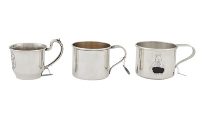 Lot 259 - Three American Sterling Silver Child's Mugs