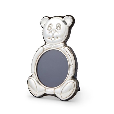 Lot 624 - English Sterling Silver Child's Teddy Bear Form Picture Frame