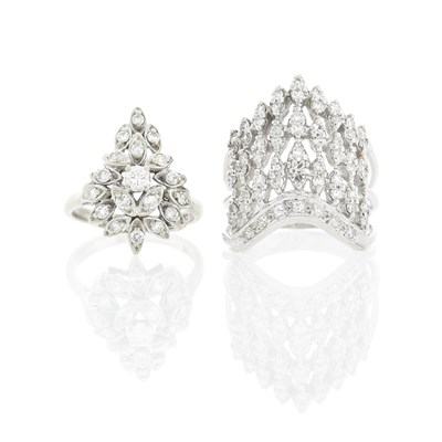 Lot 1121 - Two White Gold and Diamond Rings