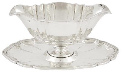 Lot 1240 - Danish Silver Sauceboat on Stand