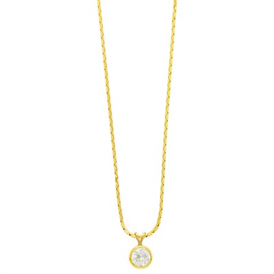 Lot 9 - Gold and Diamond Pendant with Chain Necklace