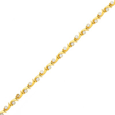 Lot 1024 - Gold and Diamond Bracelet