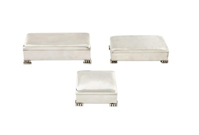 Lot 606 - Three American Sterling Silver Graduated Boxes
