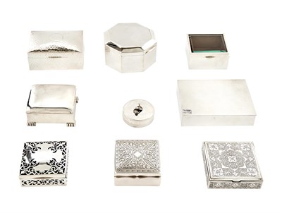 Lot 737 - Group of Nine Silver and Silver-Plated Boxes