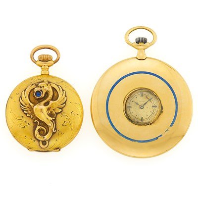 Lot 1140 - Two Gold Pocket Watches