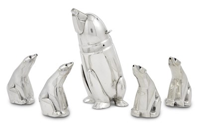 Lot 1227 - Set of Four Norwegian Sterling Silver Figures of Bears