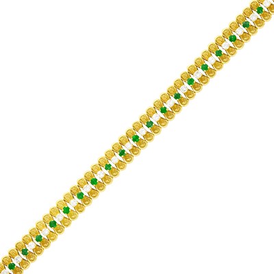 Lot 96 - Gold, Emerald and Diamond Bracelet