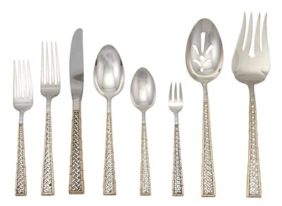 Lot 1317 - International Silver Co. Sterling Silver and Partial Gilt Golden Trade Winds Pattern Flatware Service