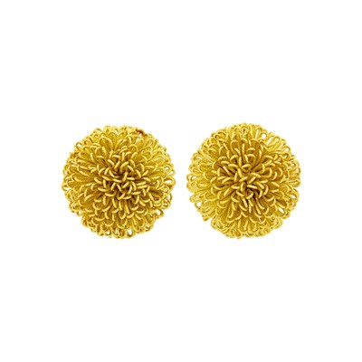Lot 51 - Pair of Gold Dome Earclips