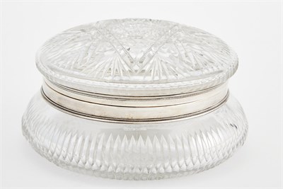 Lot 741 - American Sterling Silver Mounted Cut Glass Large Dresser Box