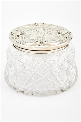 Lot 718 - Wallace Art Nouveau Sterling Silver and Cut Glass Dresser Jar