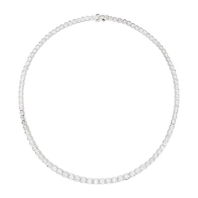 Lot 86 - White Gold and Diamond Necklace