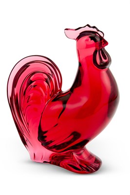 Lot 609 - Baccarat Red Glass Rooster