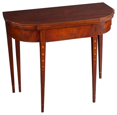 Lot 288 - Federal Inlaid Mahogany Five-legged Card Table