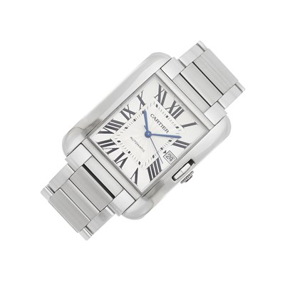 Lot 95 - Cartier Gentleman's Stainless Steel 'Tank Anglaise' Wristwatch
