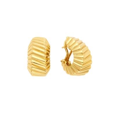 Lot 1035 - Tiffany & Co. Gold Hoop Earrings