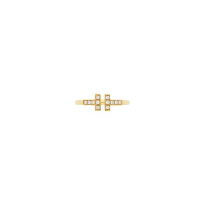 Lot 2022 - Tiffany & Co. Gold and Diamond 'T Wire' Ring