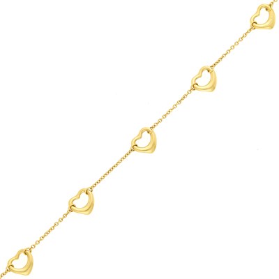 Lot 1010 - Tiffany & Co., Elsa Peretti Gold Heart Bracelet