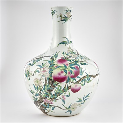 Lot 331 - A Chinese Enameled Porcelain Peach Vase