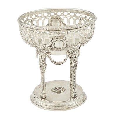 Lot 104 - Continental Sterling Silver and Glass Centerpiece
