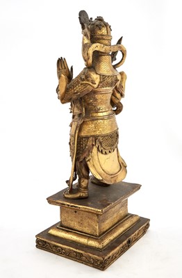 Lot 63 - A Chinese Gilt Bronze Figure of Weituo
