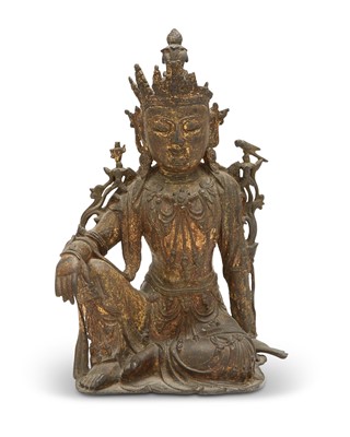 Lot 533 - A Chinese Parcel Gilt Bronze Figure of Guanyin
