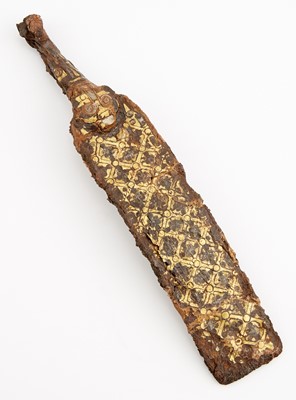 Lot 58 - A Chinese Gold-Inlaid Bronze Belt Hook