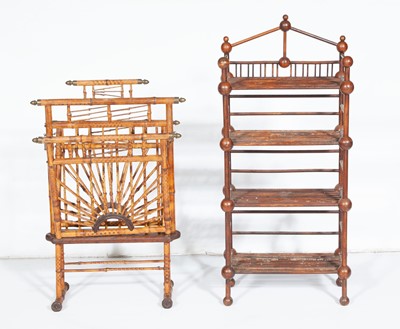 Lot 127 - Group of Victorian Oak and Bamboo Small Storage Furniture