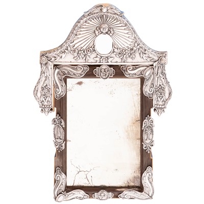 Lot 206 - South American Silver and Wood Mirror