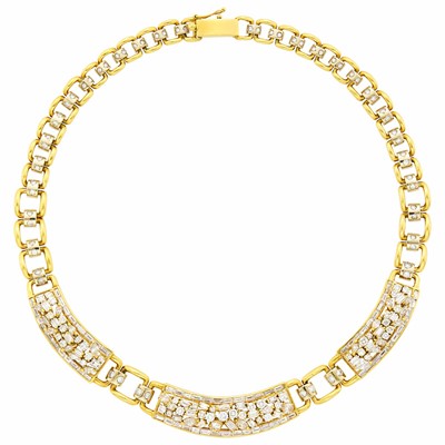 Lot 1197 - Two-Color Gold and Diamond Necklace
