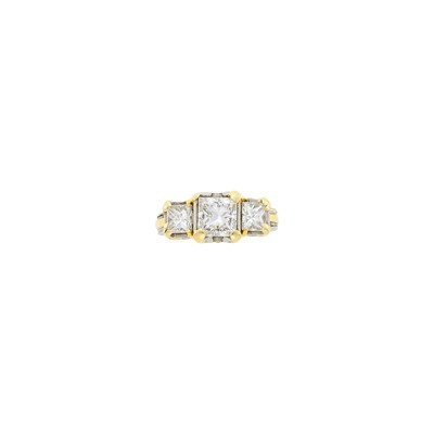 Lot 1139 - Platinum, Gold, Diamond and Colored Diamond Ring