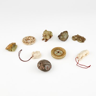 Lot 12 - A Group of Chinese Jade and Hardstone Items
