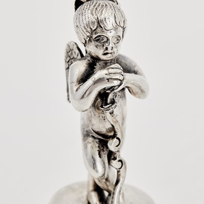 Lot 220 - Two Portuguese Silver Figural Toothpick Holders