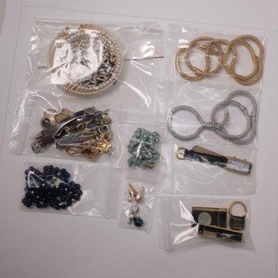 Lot 2113 - Group of Jewelry, Costume Jewelry, Bead Necklaces and Dupont Cigar Cutter and Lighter