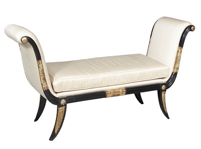 Lot 122 - Regency Style Parcel Gilt Upholstered Bench
