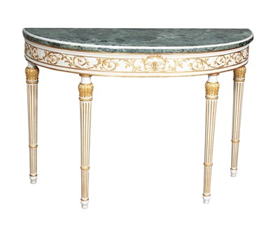 Lot 126 - George III Style Painted and Parcel-Gilt Table