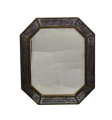 Lot 0 - Venetian Giltwood and Églomisé Border Glass Mirror