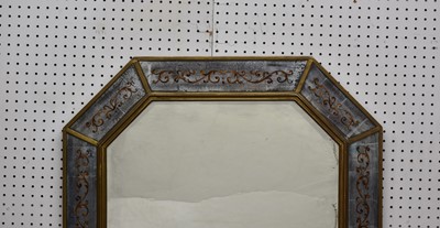 Lot 0 - Venetian Giltwood and Églomisé Border Glass Mirror