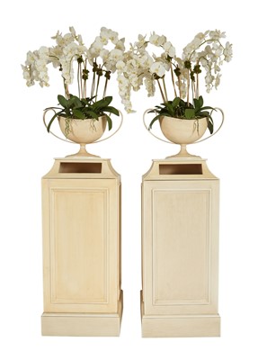 Lot 262 - Pair of Contemporary White Painted Pedestals