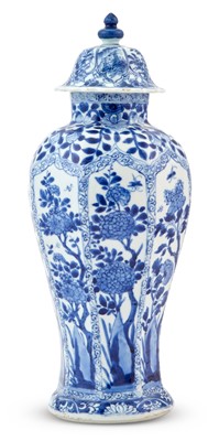 Lot 336 - A Chinese Blue and White Porcelain Baluster Vase and Cover
