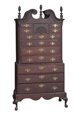 Lot 1033 - The Percival Family Chippendale Carved Cherry Chest-on-Chest