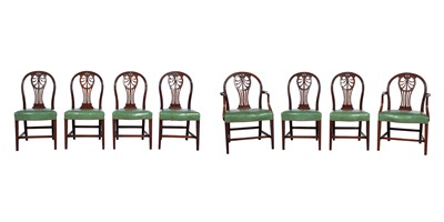 Lot 130 - Set of Eight George III Style Mahogany Dining Chairs